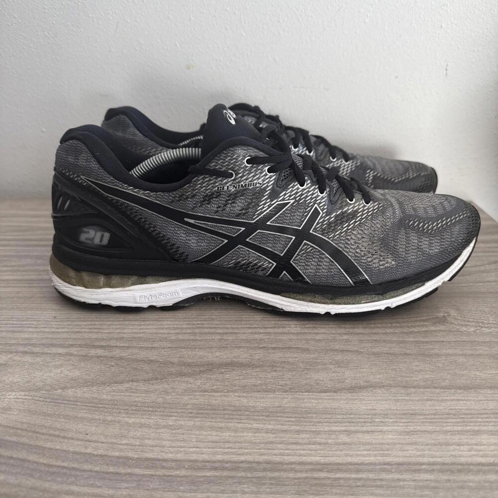 Asics T800N Shoes Gel‎ Nimbus 20 Gray/Black Men’s Running Shoes Sz 14 Sneakers